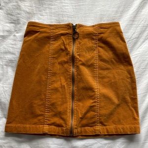 Forever 21 Zip Up Mustard Miniskirt